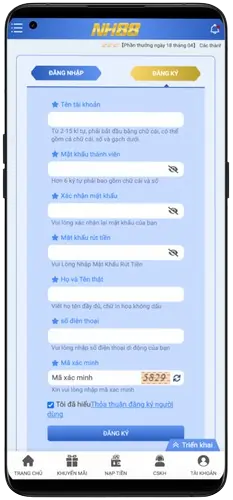 Đăng ký tài khoản tại NH88